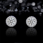 Certified VVS1 Moissanite Halo Earrings