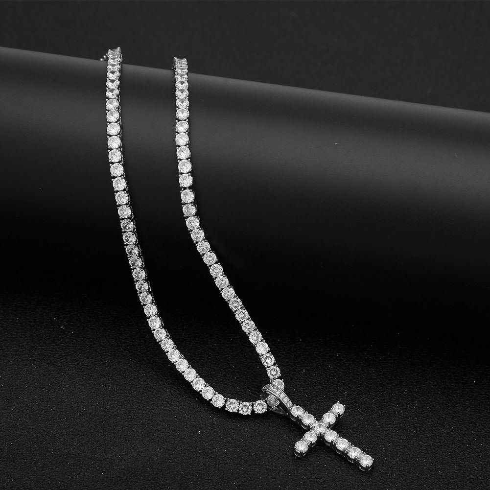 Women Bundle 4mm Diamond Cross Pendant