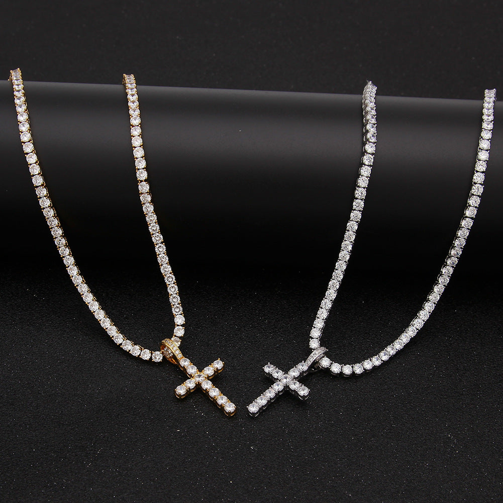 Women Bundle 4mm Diamond Cross Pendant