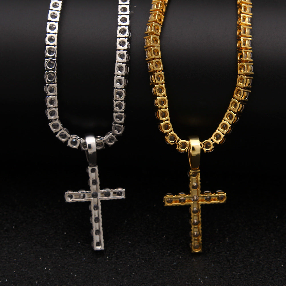 Women Bundle 4mm Diamond Cross Pendant