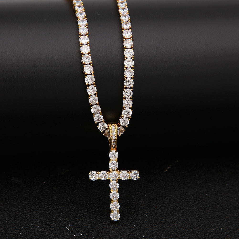 Women Bundle 4mm Diamond Cross Pendant
