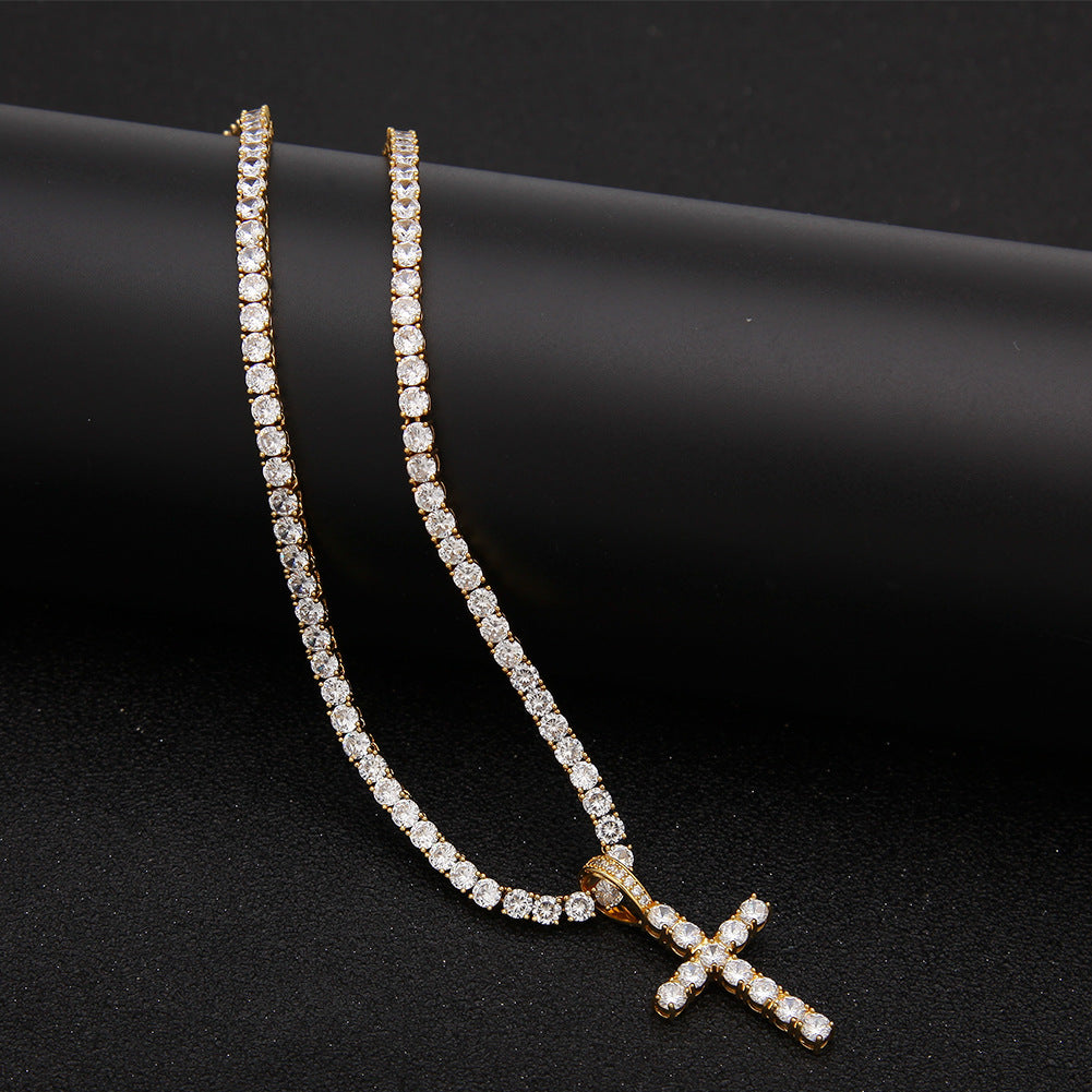 Women Bundle 4mm Diamond Cross Pendant