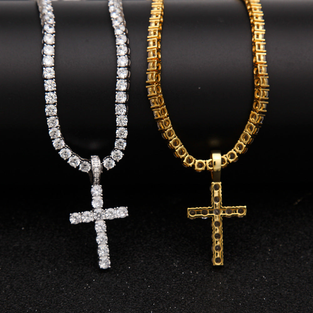 Women Bundle 4mm Diamond Cross Pendant