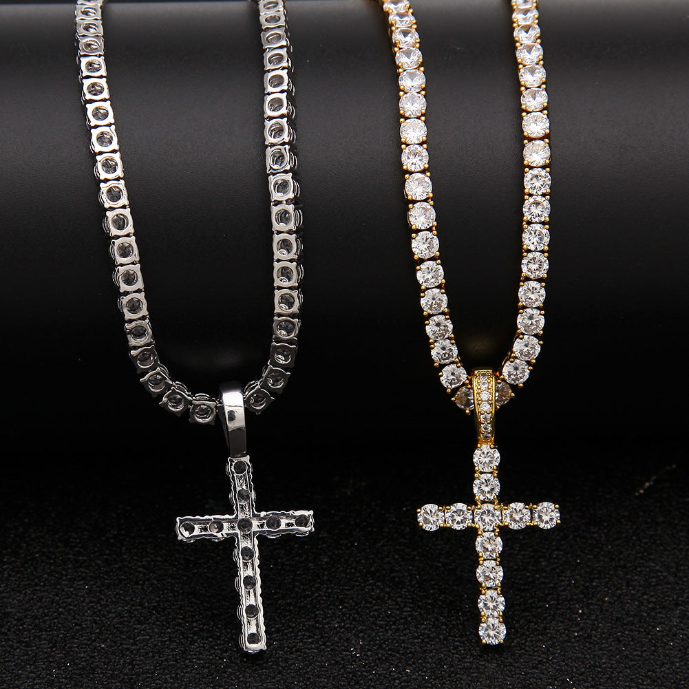 Women Bundle 4mm Diamond Cross Pendant