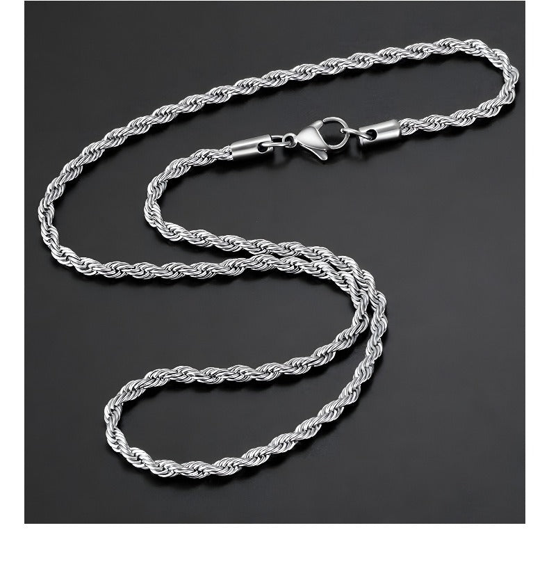 10mm 18K Gold/White Gold Finish Rope Chain