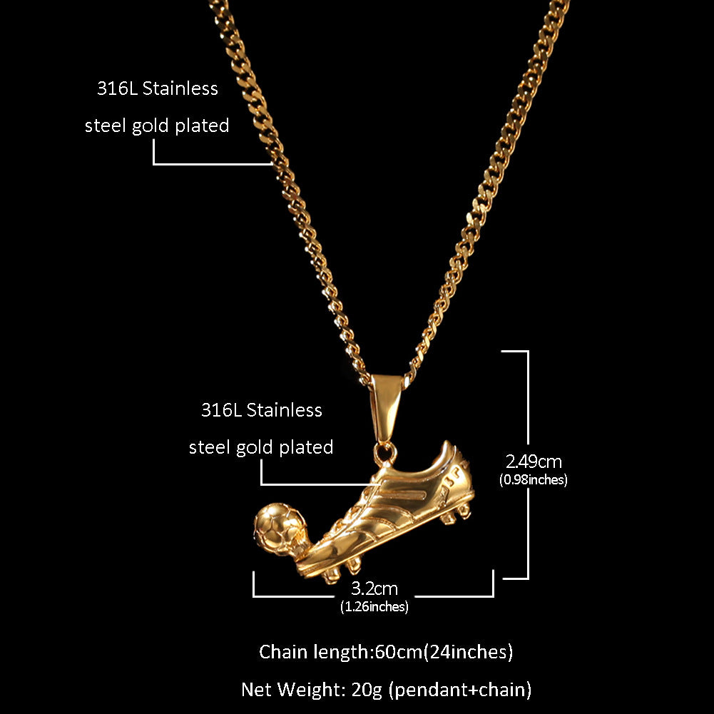 Stainless Steel Soccer Shoe Pendant