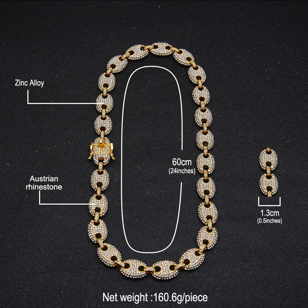 Coffee Bean Diamond Necklace Chain