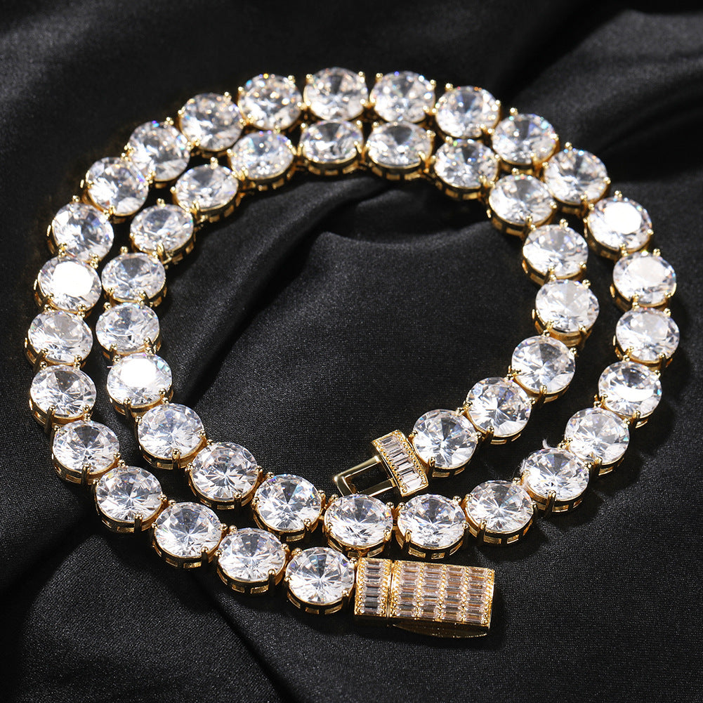 10mm Round Diamond Tennis Necklace Chain