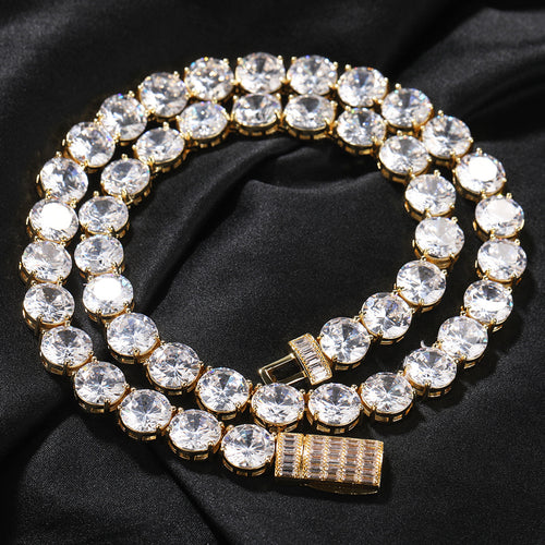 10mm Round Diamond Tennis Necklace Chain