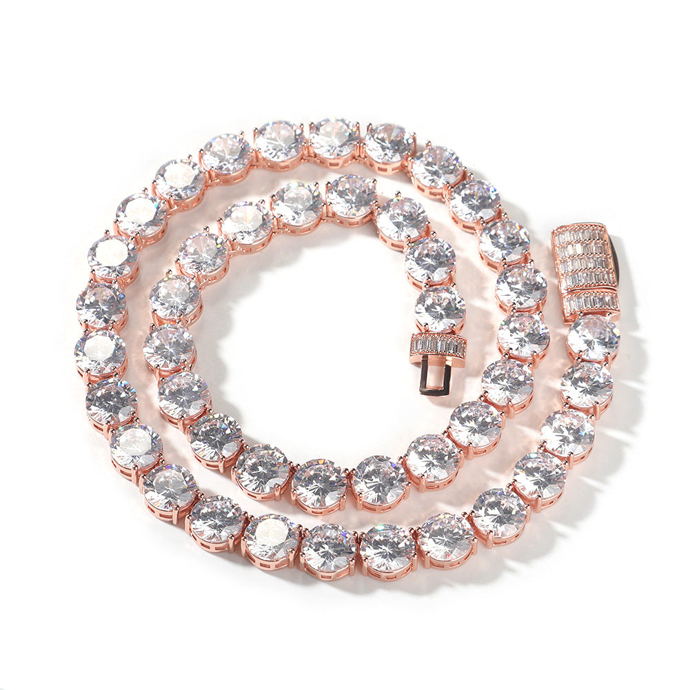 10mm Round Diamond Tennis Necklace Chain