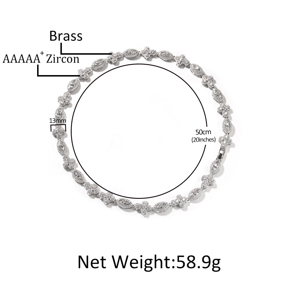 Diamond Eye Cross Necklace Chain