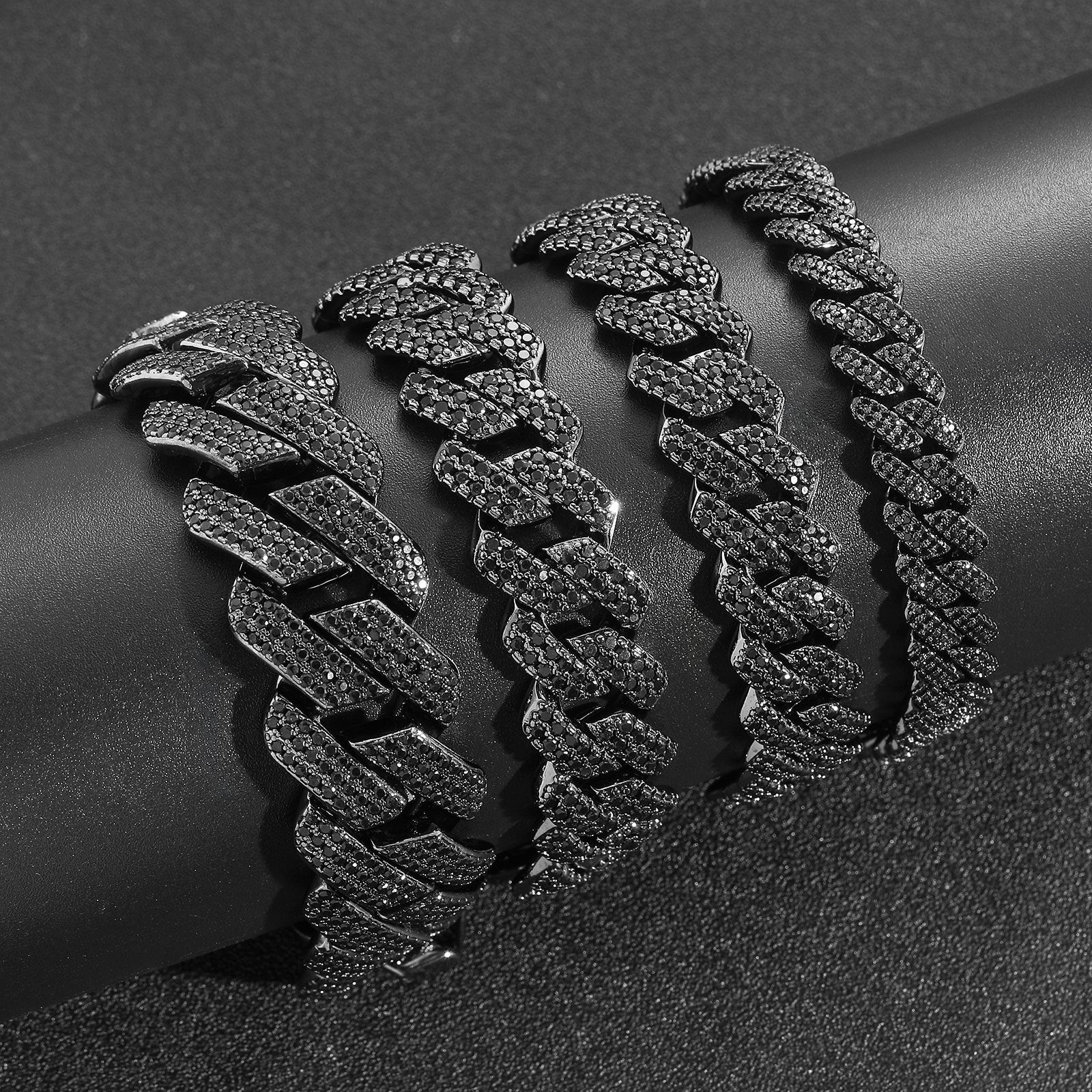 Miami Black Diamond 10/13/15/20mm Cuban Chain Bracelet