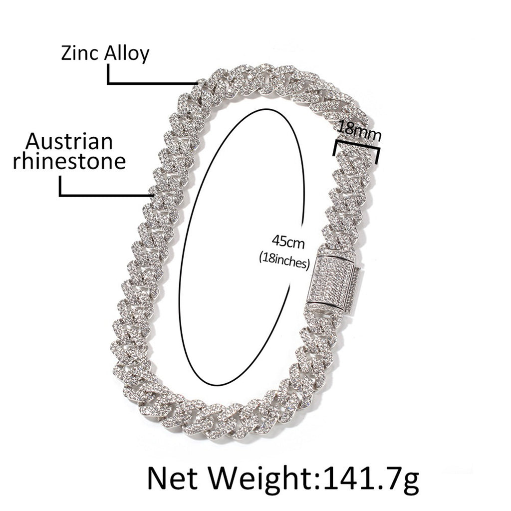 18mm Iced Out Cuban Chain