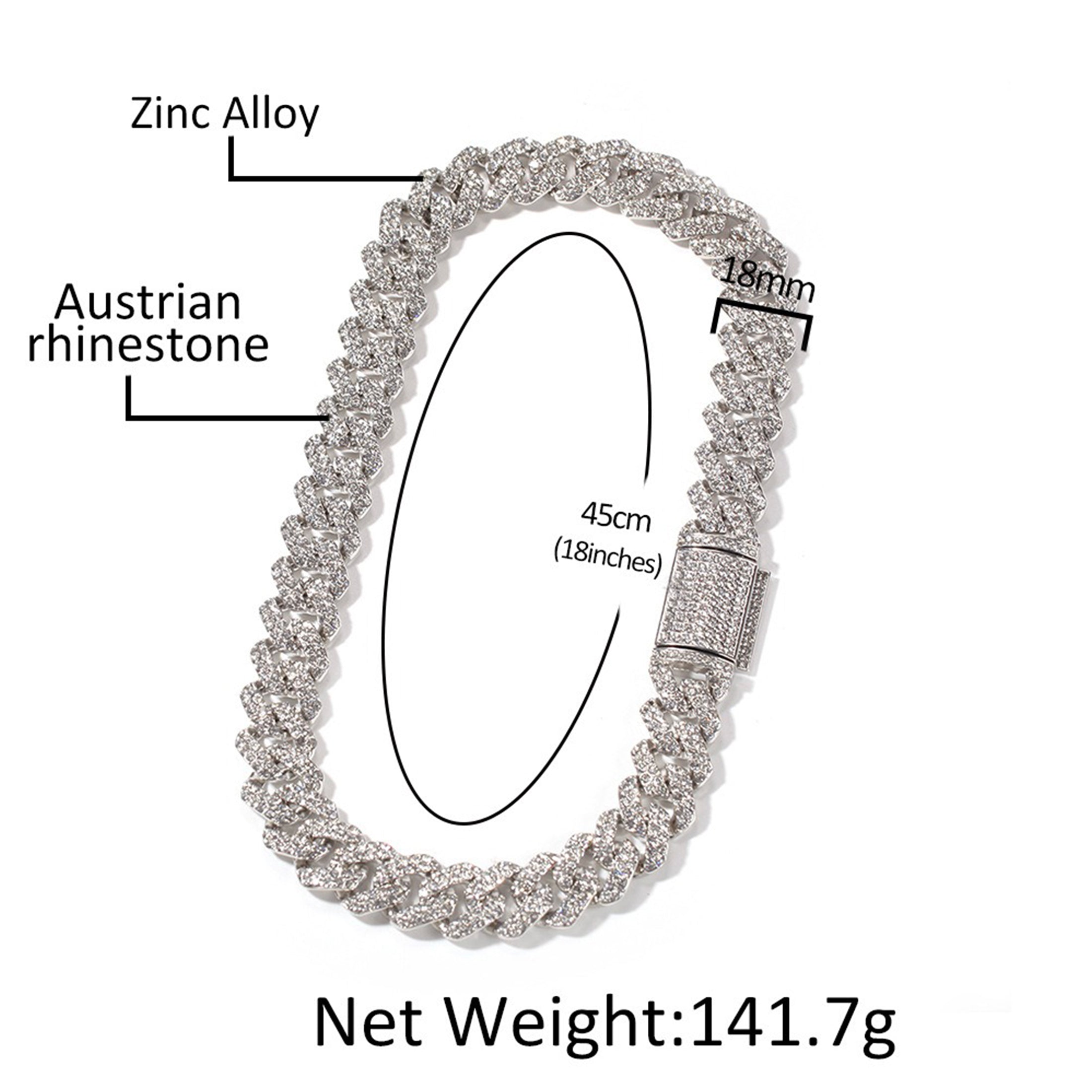 18mm Iced Out Cuban Chain
