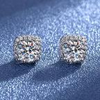 925 Sterling Silver VVS1 Moissanite Cluster Stud Earrings