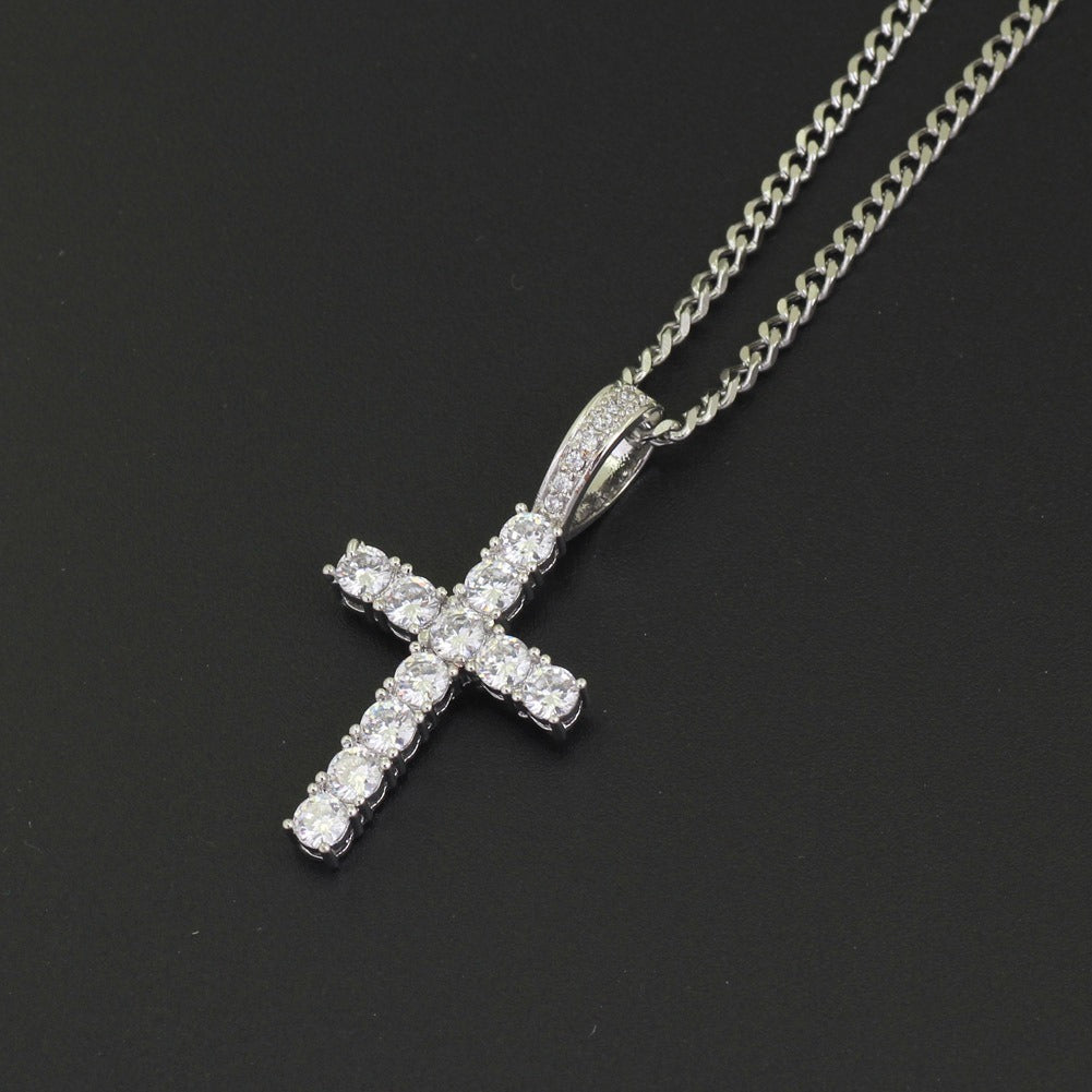 Women Bundle 4mm Diamond Cross Pendant