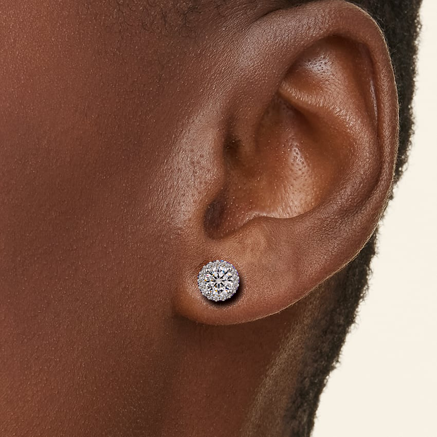 Certified VVS1 Moissanite Halo Earrings