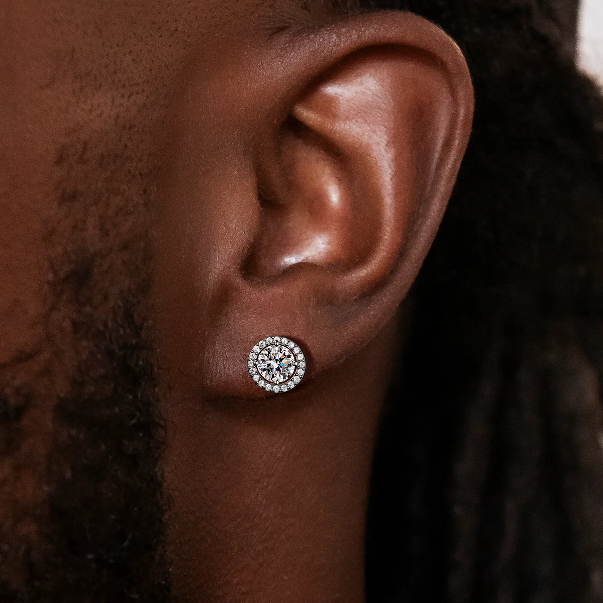 Certified VVS1 Moissanite Halo Earrings