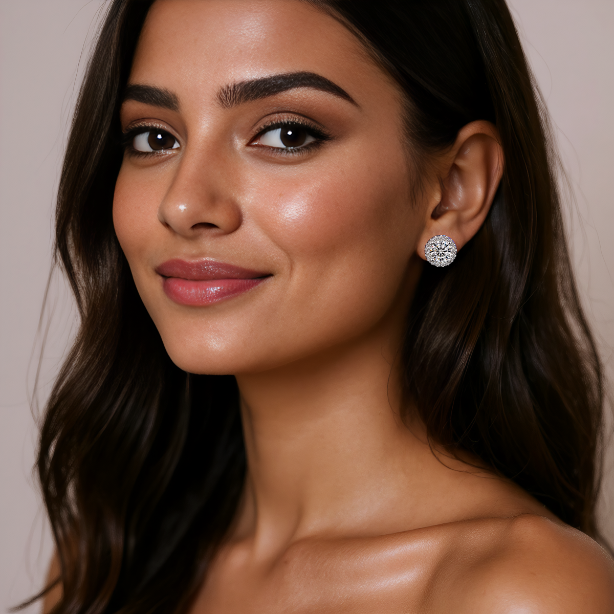 Women Certified VVS1 Moissanite Halo Earrings