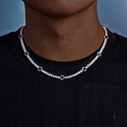 Iced Out Four Leaf Clover Tennis Necklace