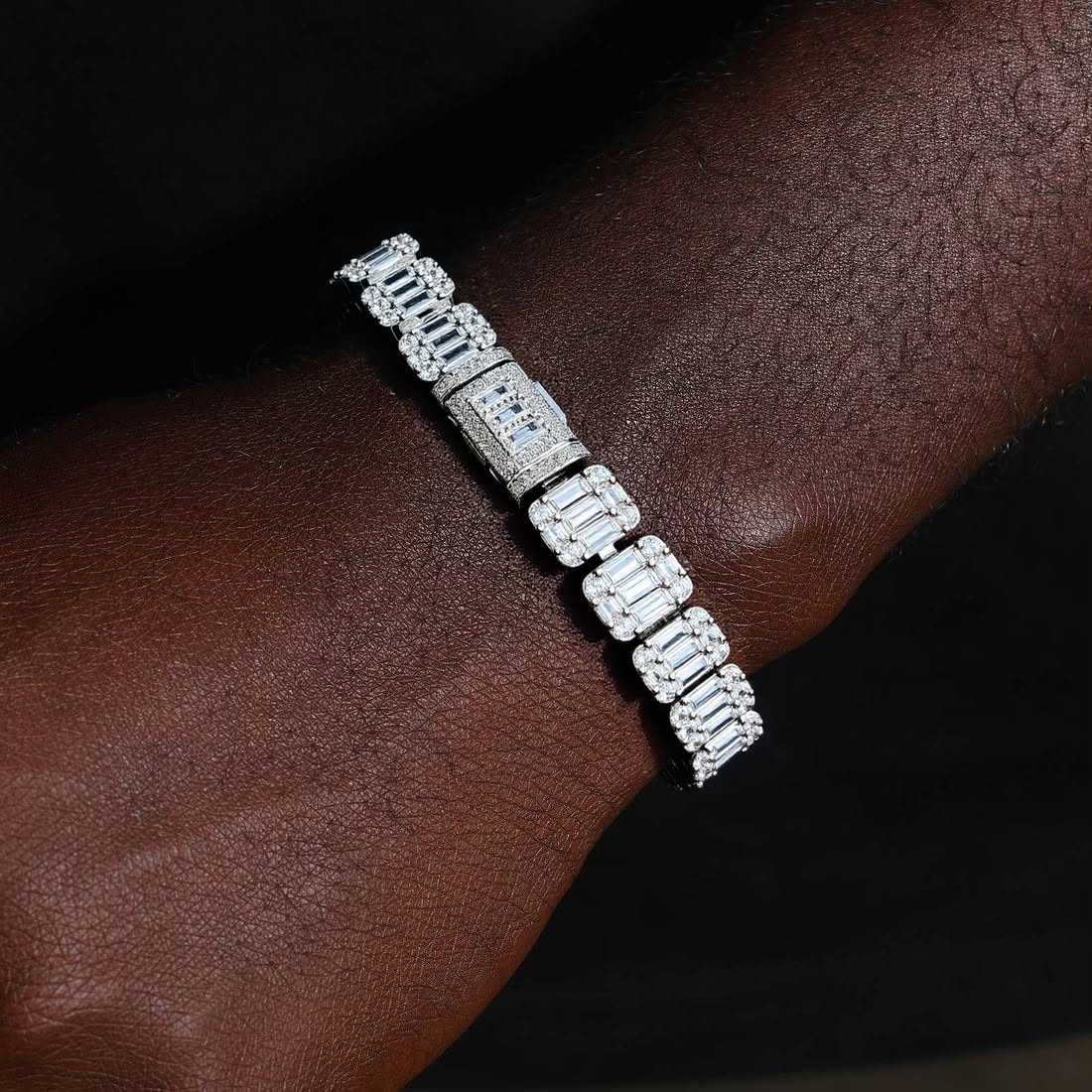 8mm Iced Square Baguette Tennis Bracelet