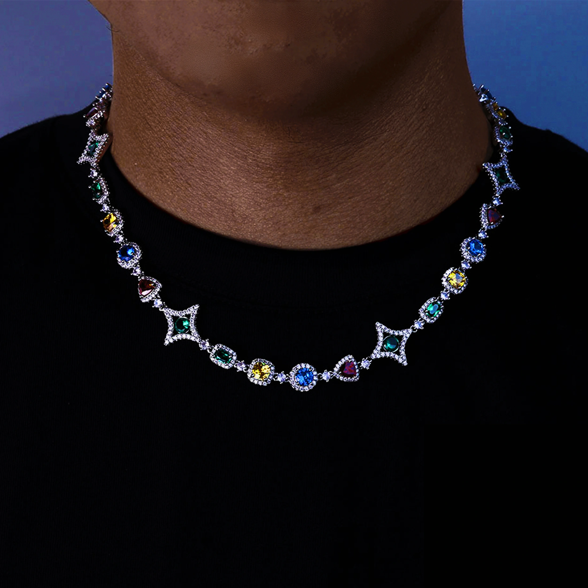 Icebling Colorful Gemstone Necklace