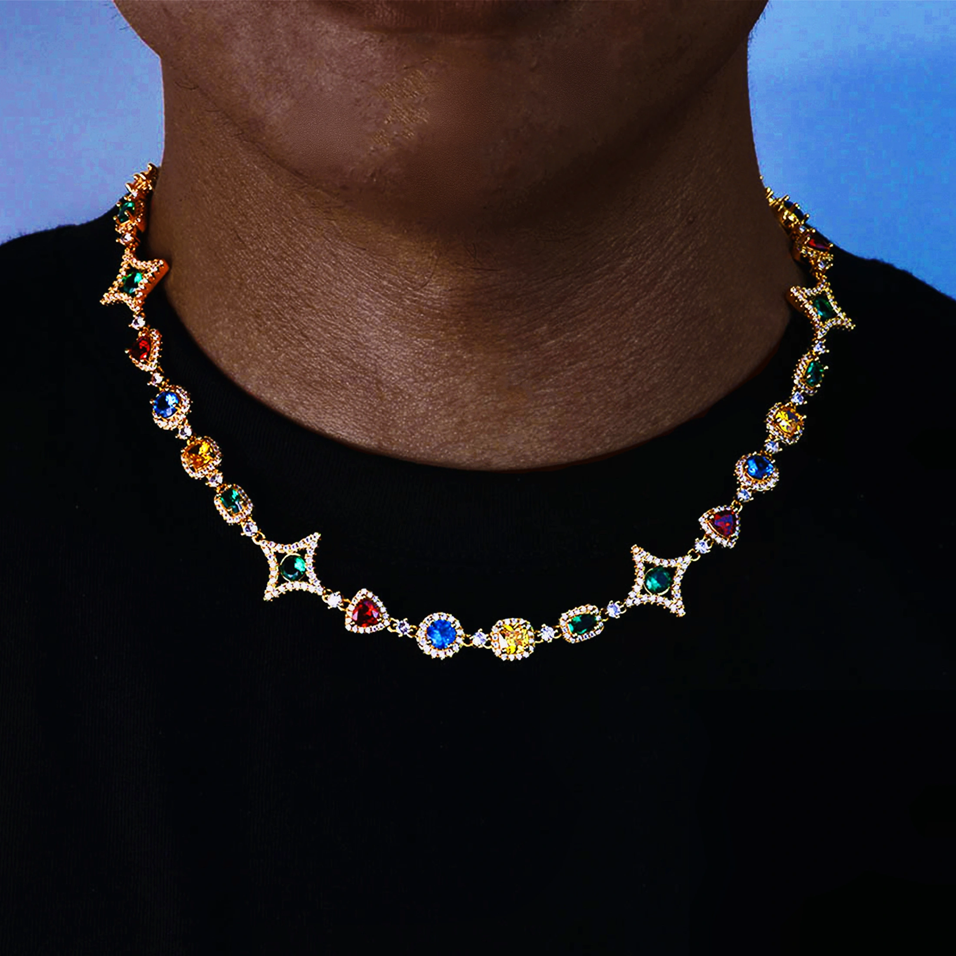 Icebling Colorful Gemstone Necklace