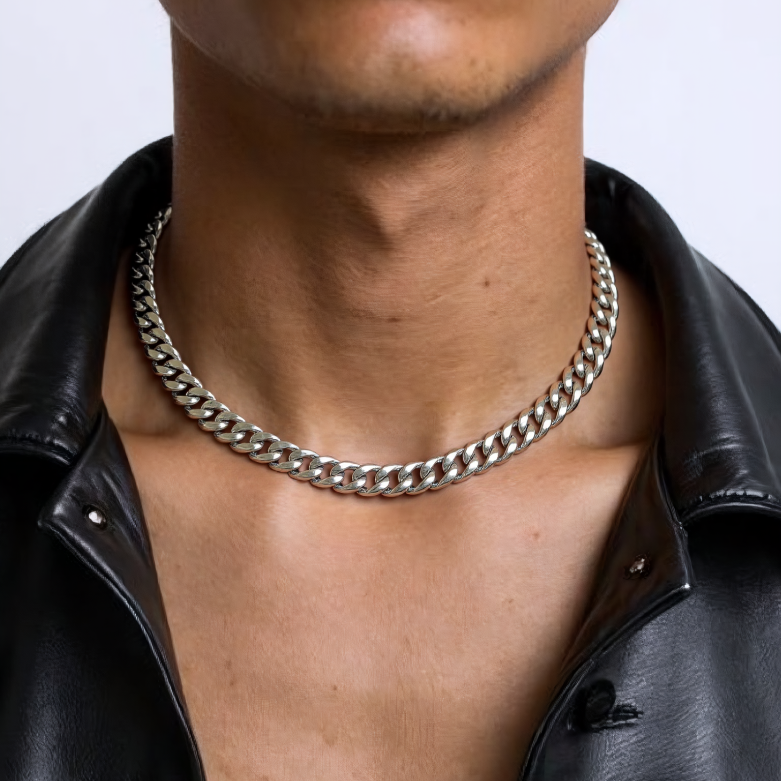 8mm Stainless Steel Cuban Necklace