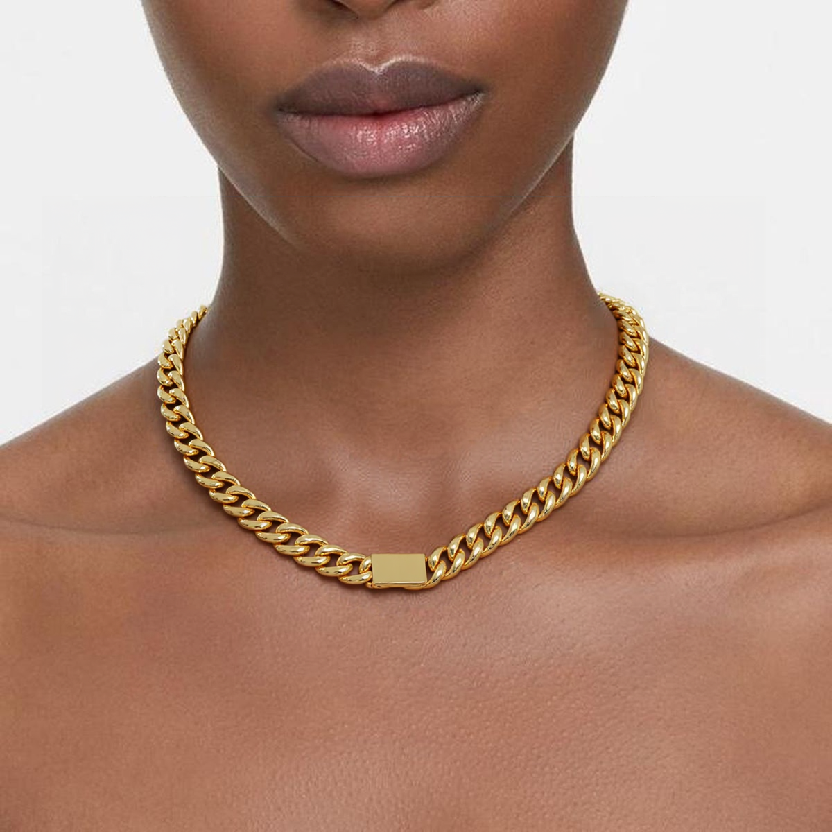 Women 10mm Stainless Steel Cuban Necklace
