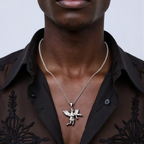 Evenge Angel Pendant Necklace - Iced Out Cupid with Hip Hop Chain