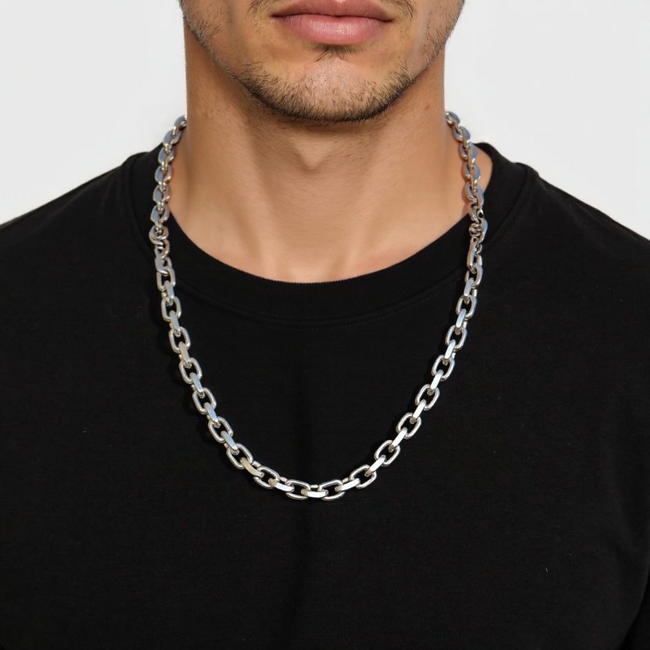 Stainless Steel Cross Chain O-shaped Hip-Hop Necklace