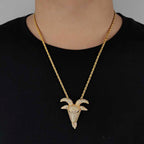 Goat Head Hip Hop Pendant Necklace