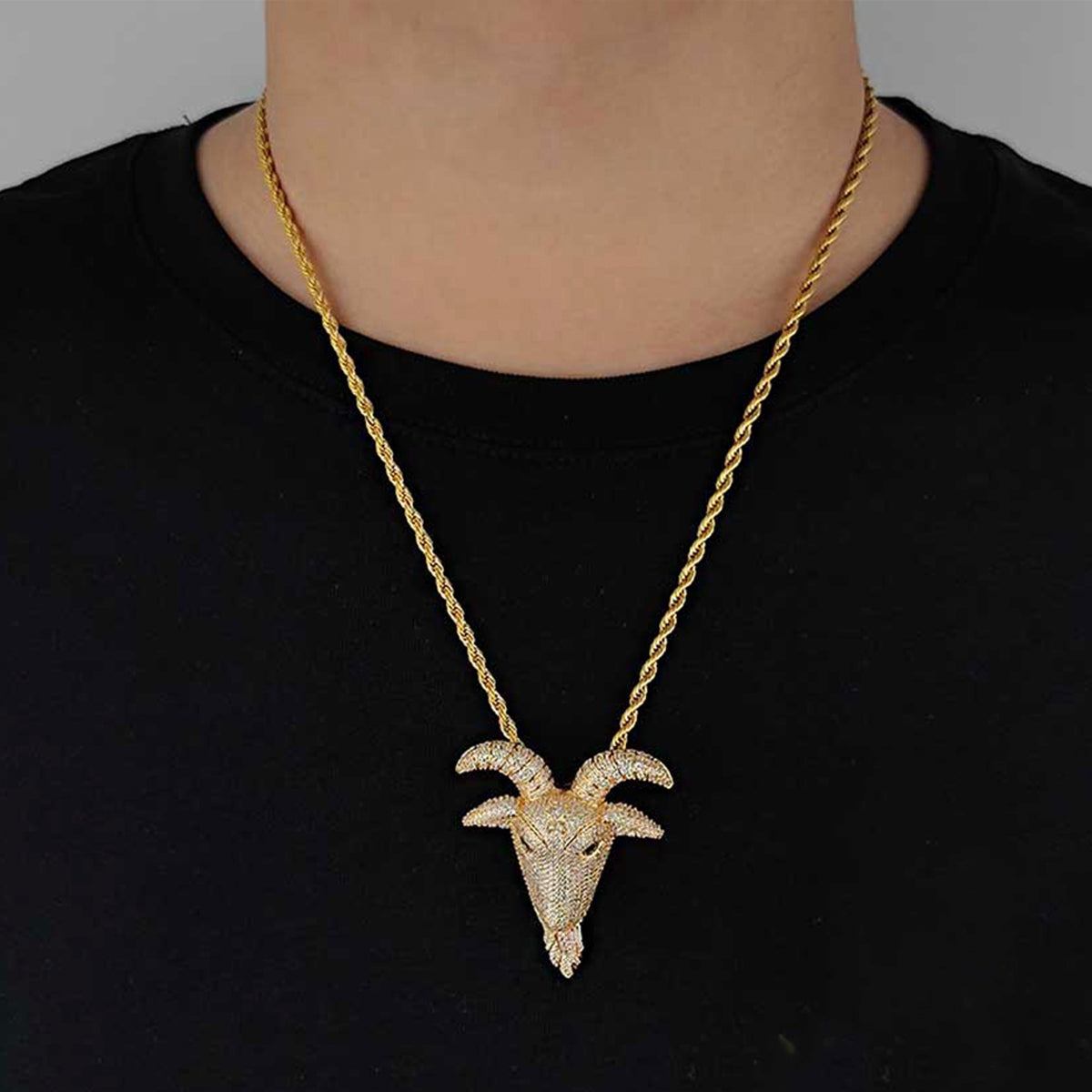 Goat Head Hip Hop Pendant Necklace
