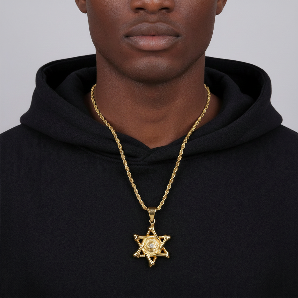 David's Star Eye-Shaped Pendant