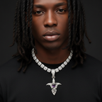 Hip Hop Devil Sword Cross Pendant