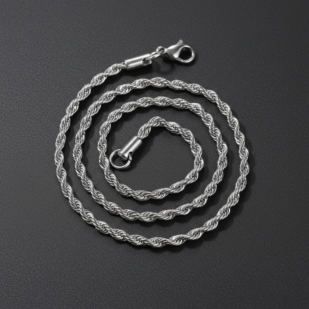 6mm Stainless Steel Rope Necklace