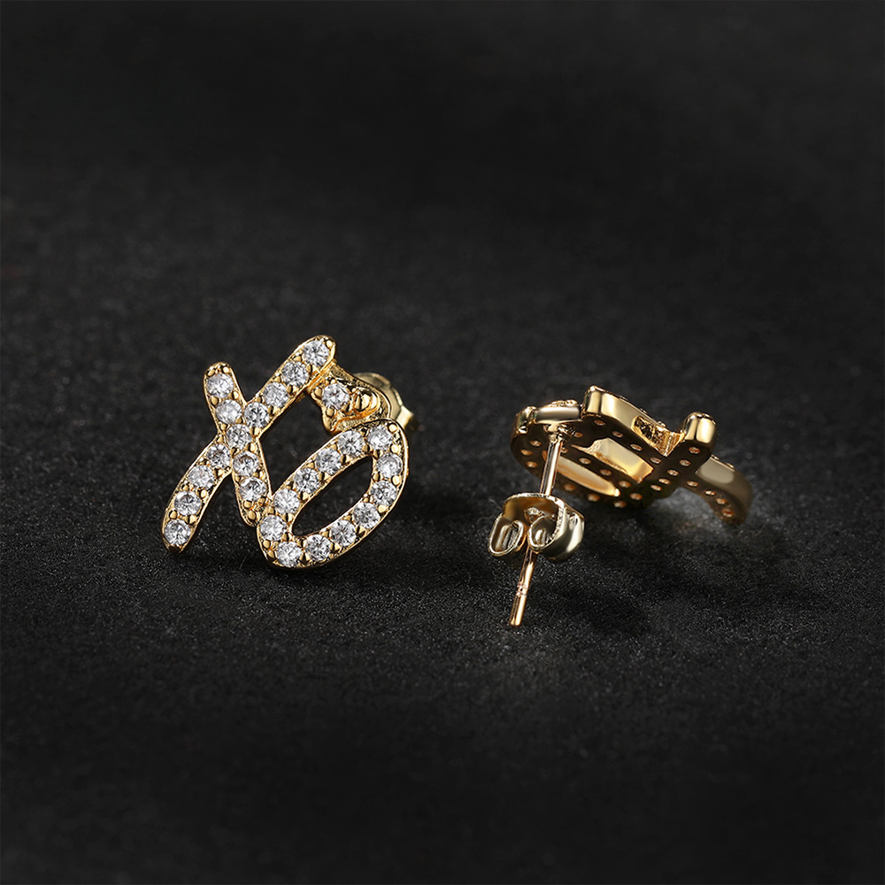 Hip Hop XO Full Diamond Earrings