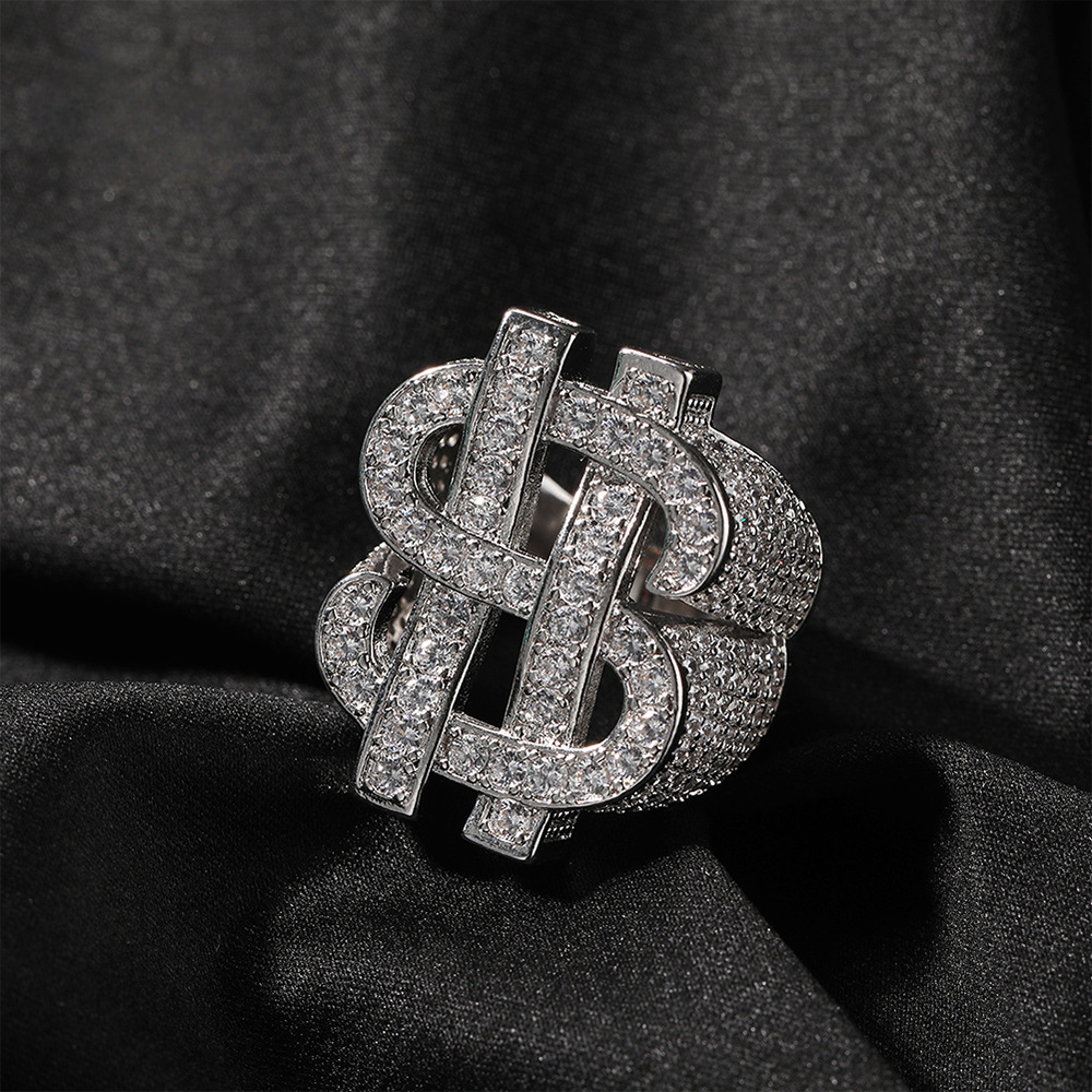 HIP-HOP Hollowed-out $ Symbol Ring