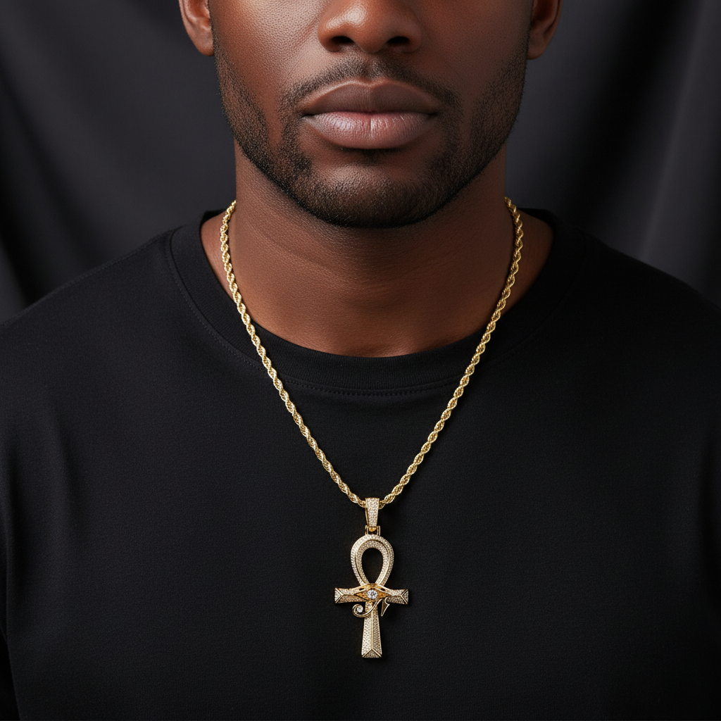 Eye of Horus Ankh Cross Pendant