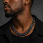 Miami Black Diamond 10/13/15/20mm Cuban Chain Necklace