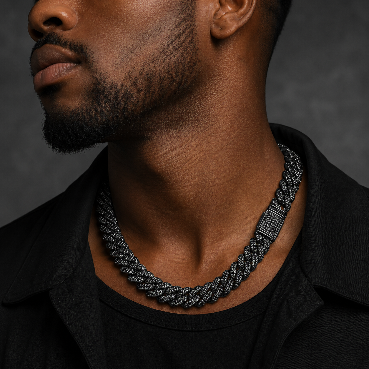 Miami Black Diamond 10/13/15/20mm Cuban Chain Necklace