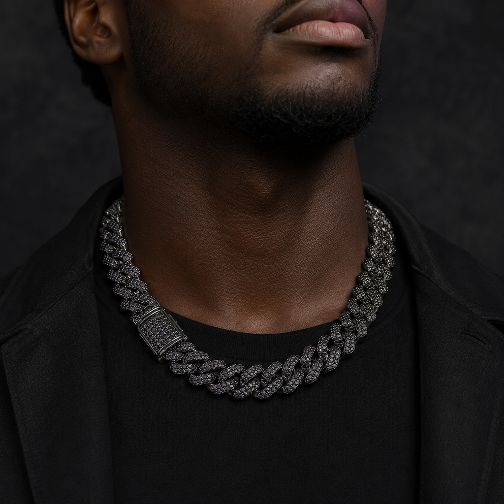 Miami Black Diamond 10/13/15/20mm Cuban Chain Necklace
