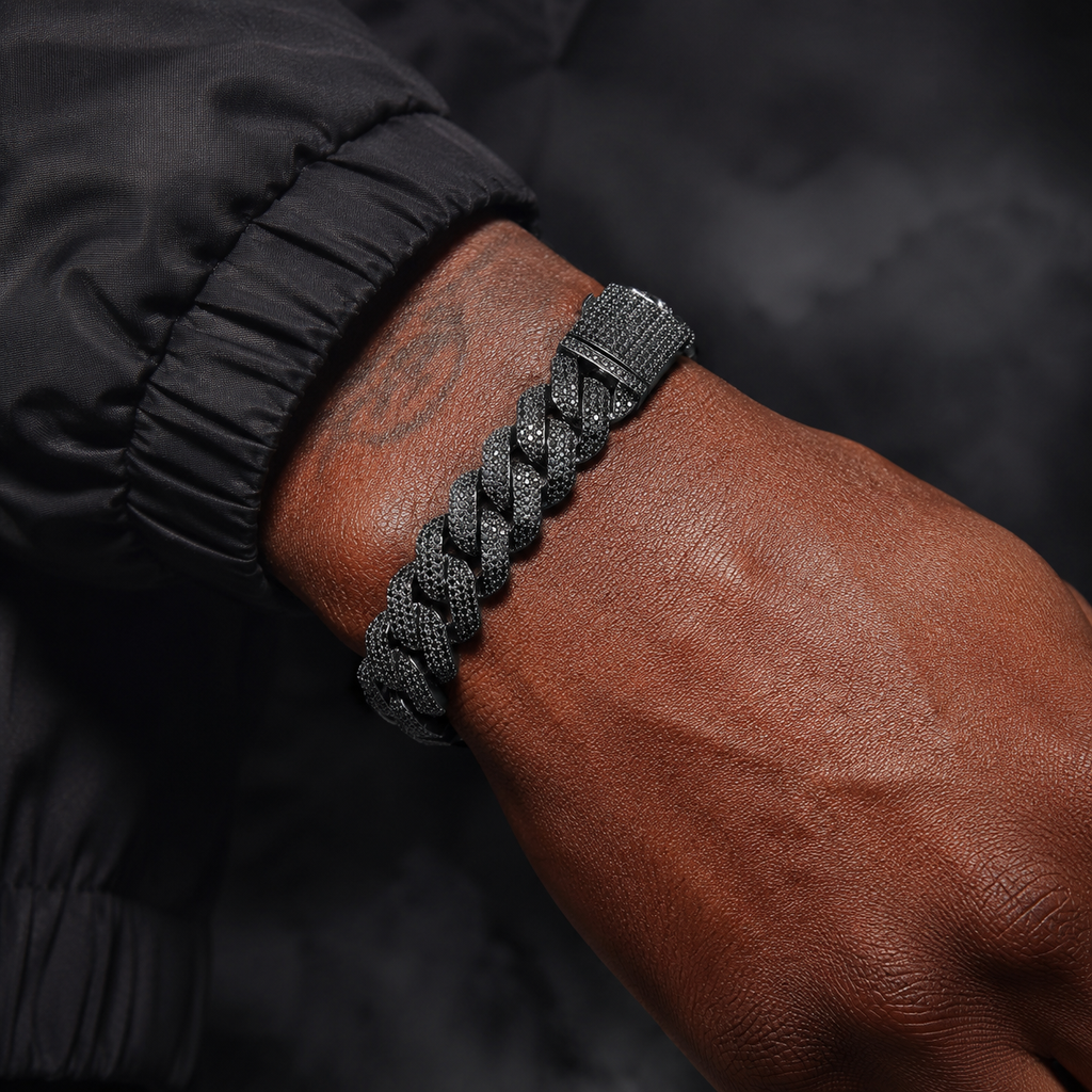 Miami Black Diamond 10/13/15/20mm Cuban Chain Bracelet