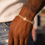 Diamond Four-Leaf Clover Cuban Bracelet