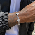 Diamond Four-Leaf Clover Cuban Bracelet
