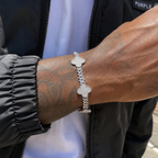 Diamond Four-Leaf Clover Cuban Bracelet