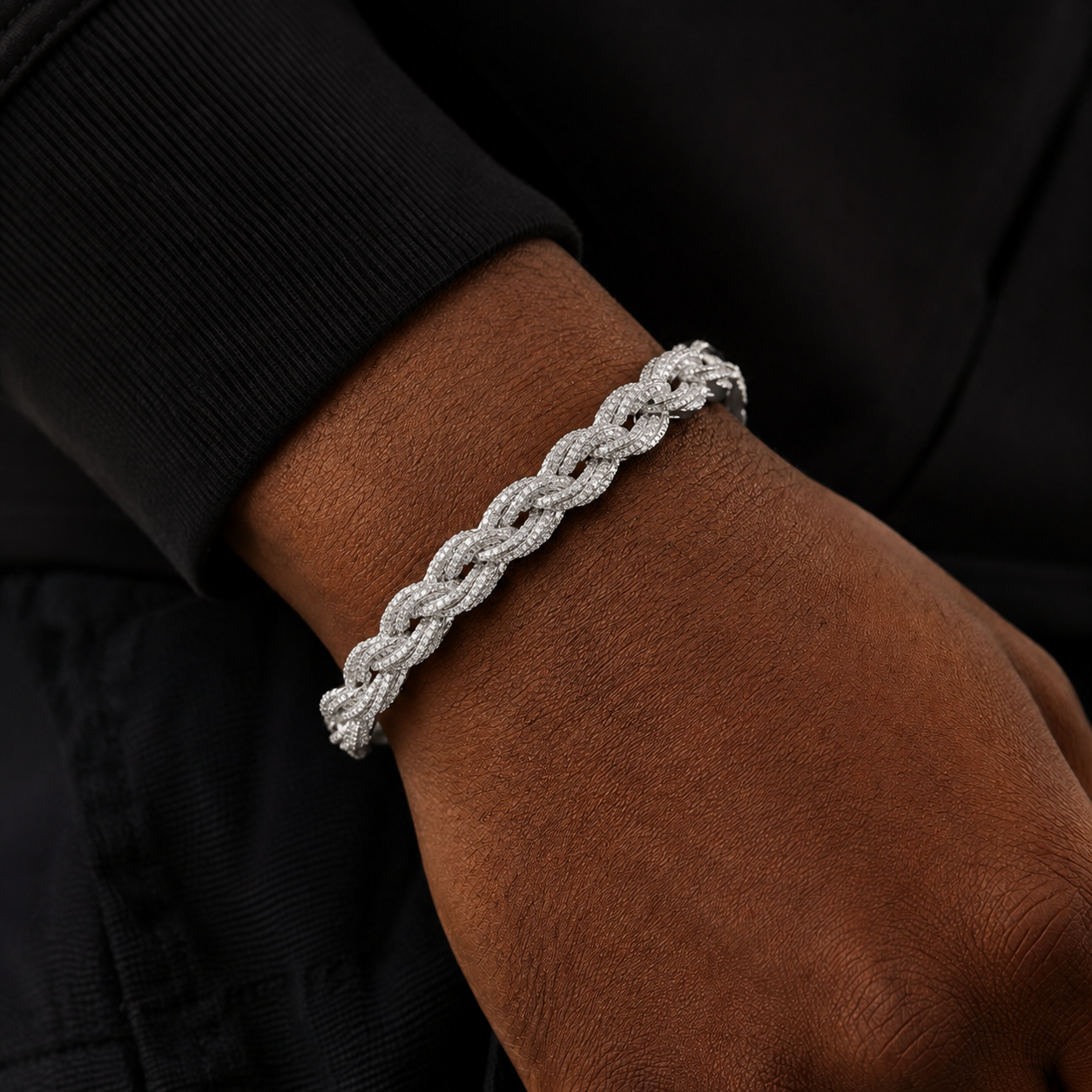 8mm Diamond Rope Chain Bracelet