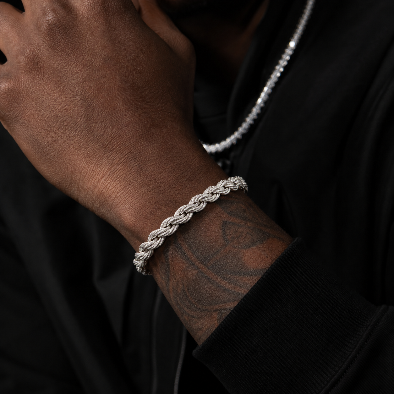 8mm Diamond Rope Chain Bracelet