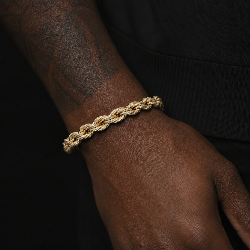 8mm Diamond Rope Chain Bracelet