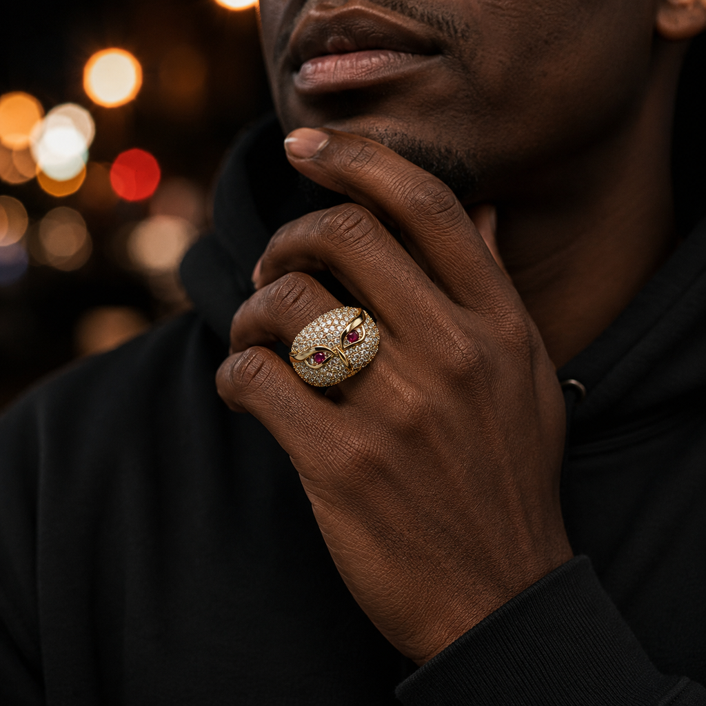 Diamond Owl Ring